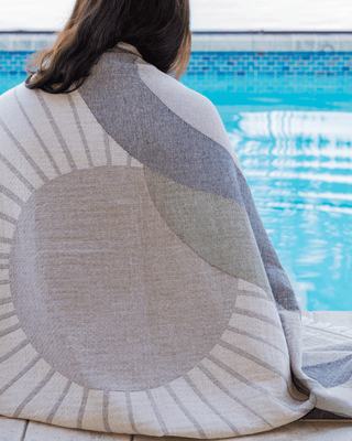 Organic Cotton Turkish Jacquard Towel - Stone Horizon