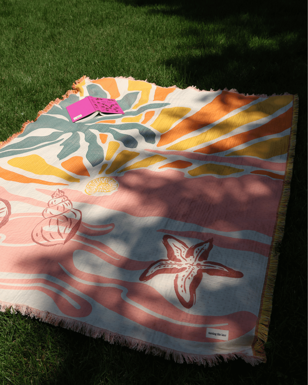 Aeraloom Jacquard Organic Cotton Bamboo Throw Coral Coast