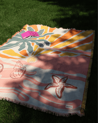 Aeraloom Jacquard Cotton Bamboo Throw Coral Coast