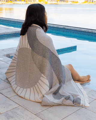 Organic Cotton Turkish Jacquard Towel - Stone Horizon