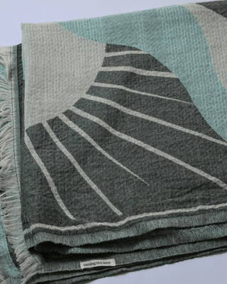 Organic Cotton Turkish Jacquard Towel - Coastal Sage