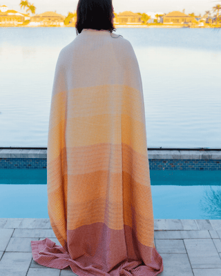 Organic Cotton Turkish Waffle Oversize Throw - Terracotta Sunset