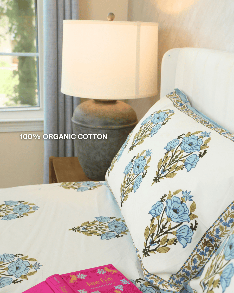 Blue Botanical Jaipur Sheet Set