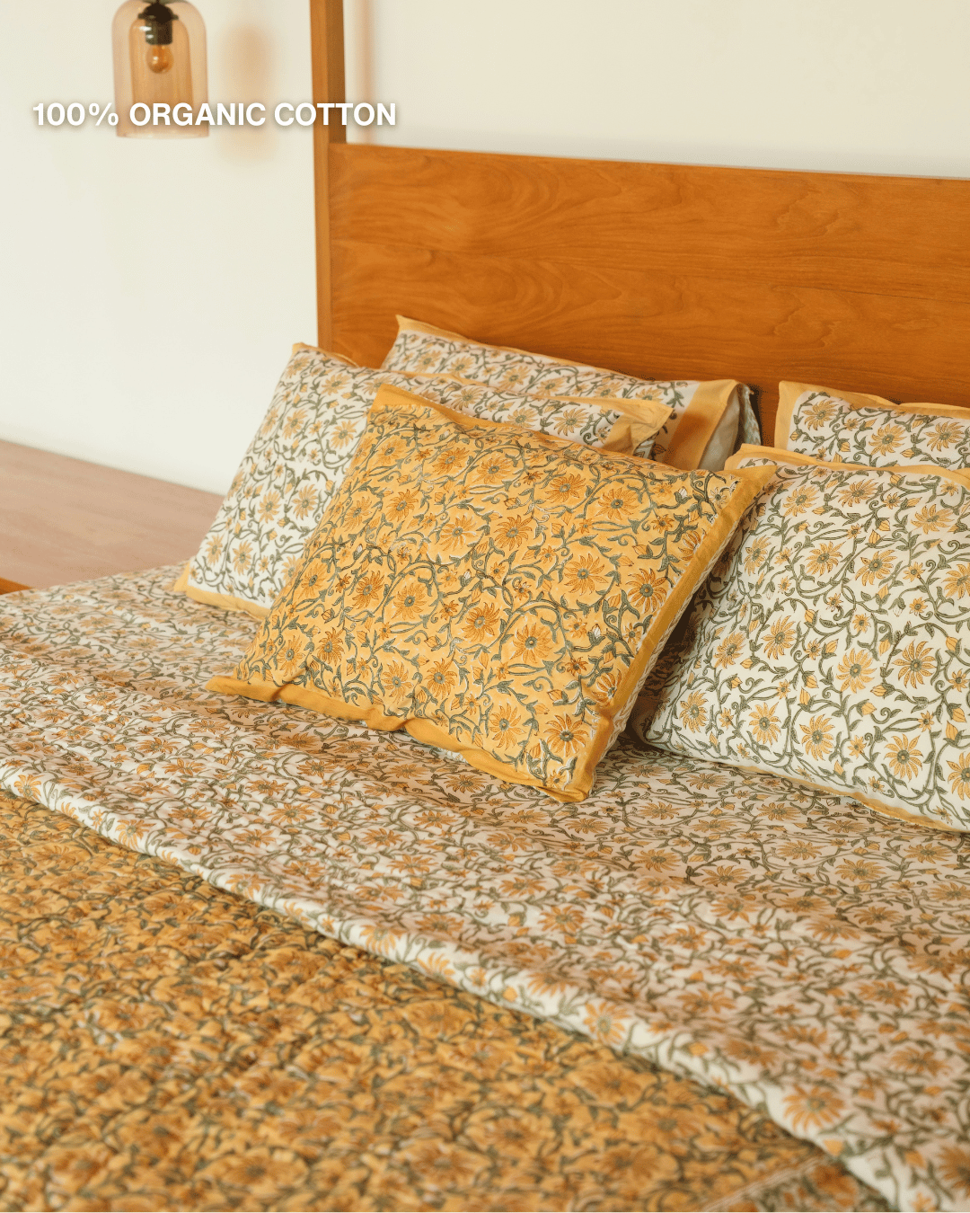 Vintage Garden Jaipur Quilt+Sham Cover Set
