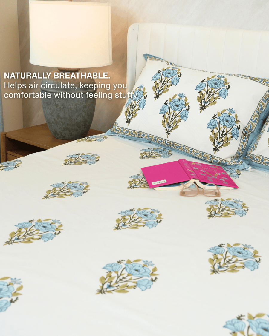 Blue Botanical Jaipur Sheet Set