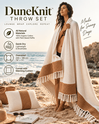 DuneKnit Throw Set 100% Organic Cotton