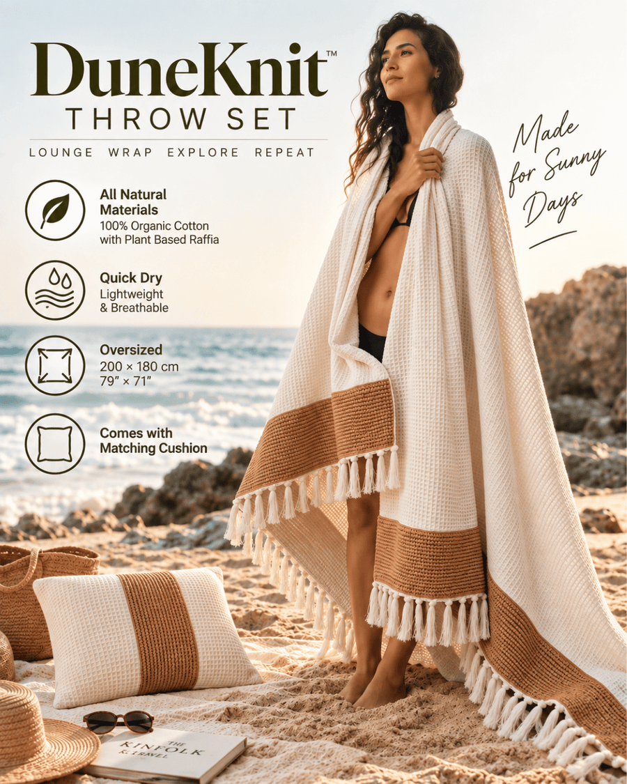 DuneKnit Throw Set 100% Organic Cotton
