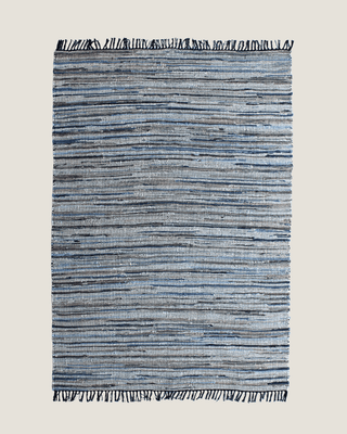 Manteno Indigo Heritage Rug — Handwoven Recycled Denim