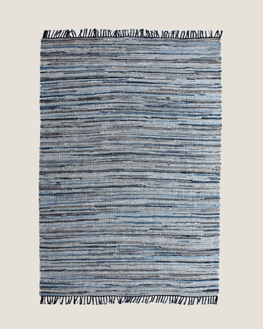 Manteno Indigo Heritage Rug — Handwoven Recycled Denim