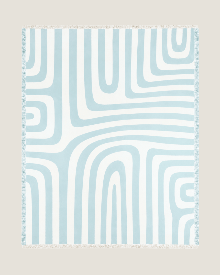 Whisperwind Bamboo Cotton Throw Contour Sky