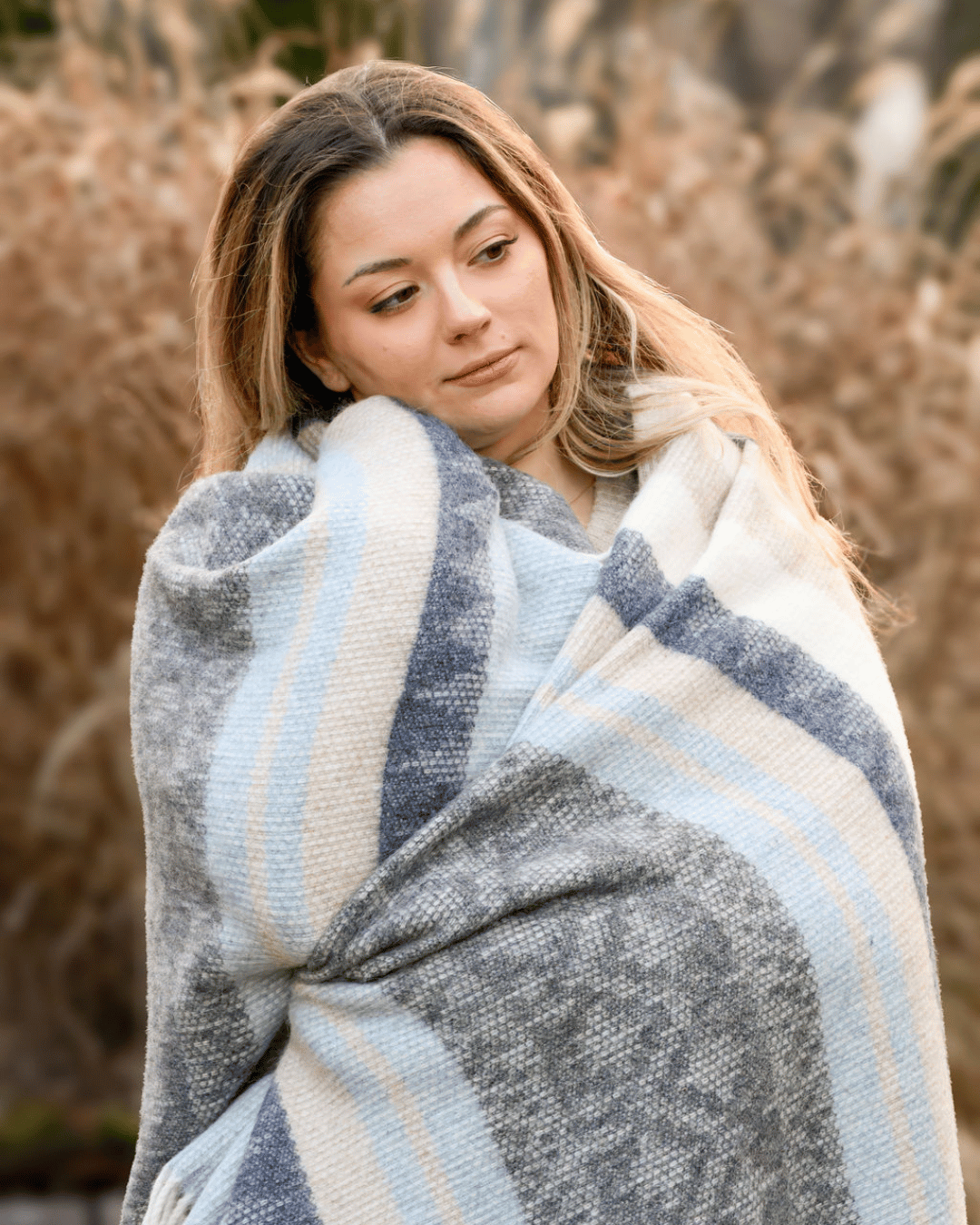 Alpaca Wool Throw Sky Slate