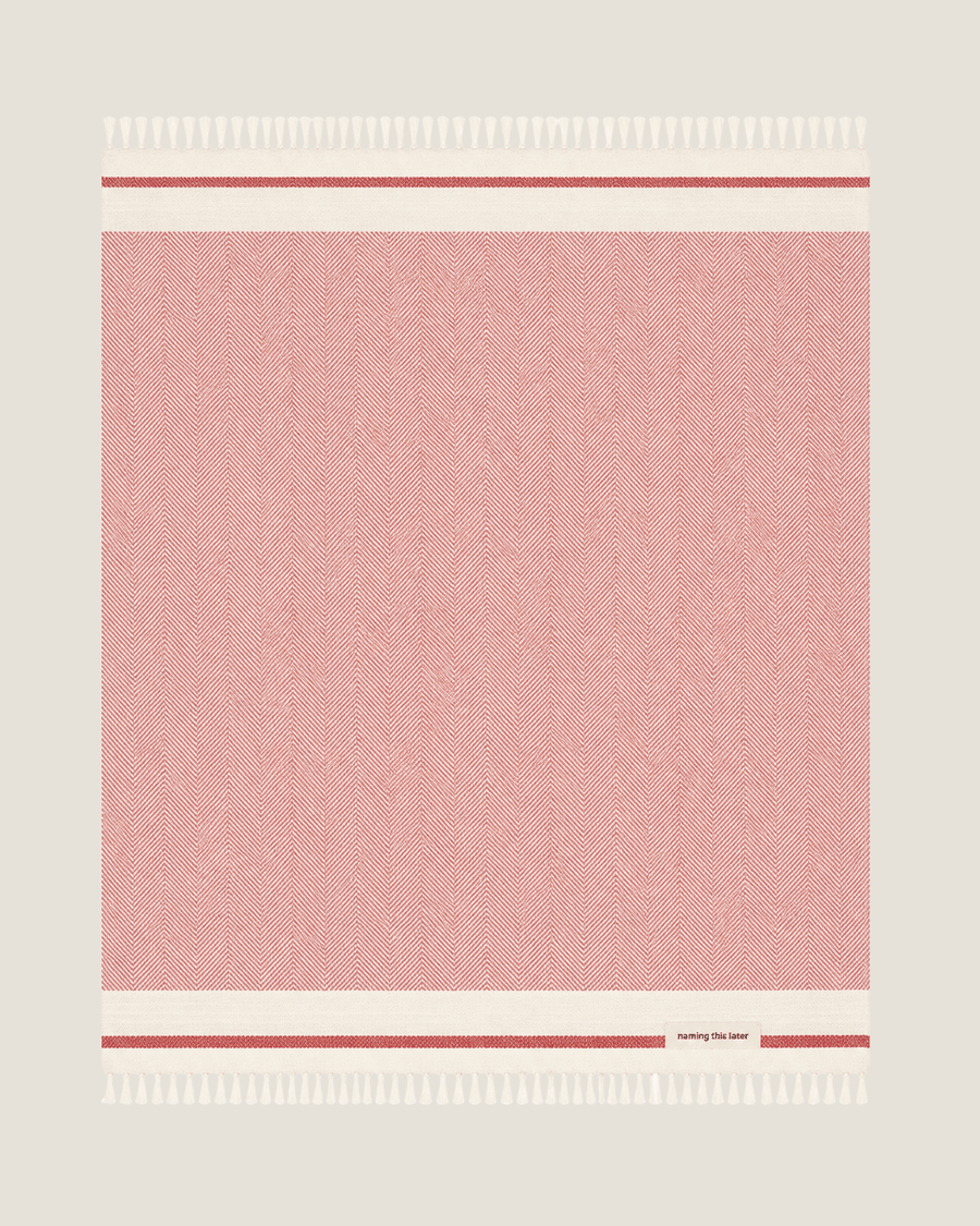 Airweave Herringbone Throw Coral Bloom