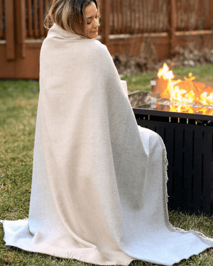 Alpaca Wool Grey & Beige blanket