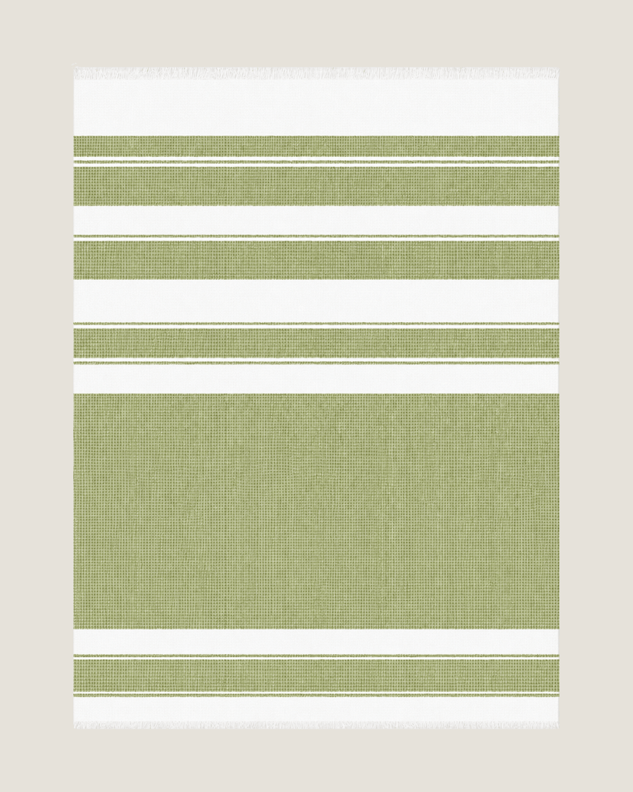 100% Organic Cotton Mesa Waffle Oversized Blanket Olive Grove