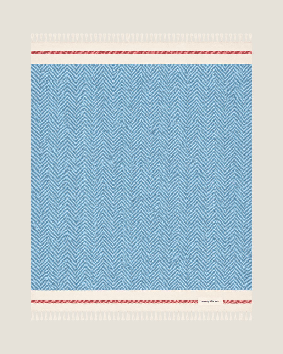Airweave Herringbone Throw Coastal Blue