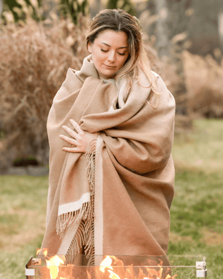 Alpaca Wool Brown & Beige blanket