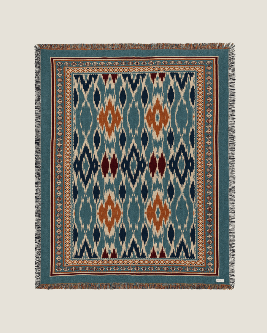 Nomad Indigo Ikat blanket