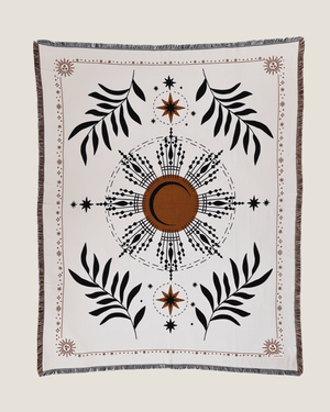 Aeraloom Jacquard Cotton Bamboo Throw Solar Ritual