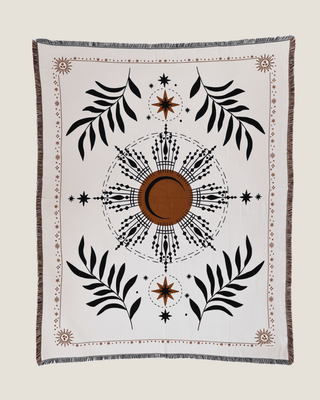 Aeraloom Jacquard Cotton Bamboo Throw Solar Ritual