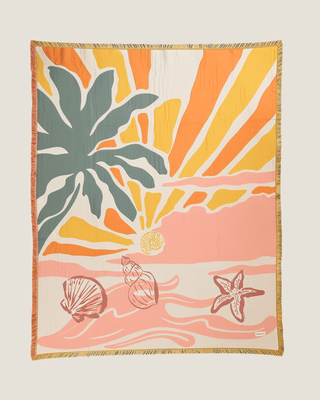 Aeraloom Jacquard Cotton Bamboo Throw Coral Coast