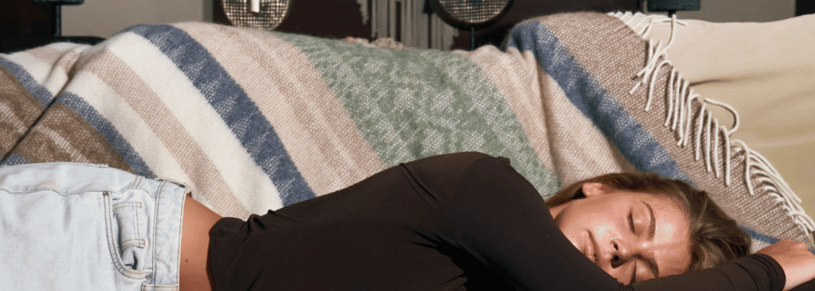 Alpaca Wool Throw Green Stripes