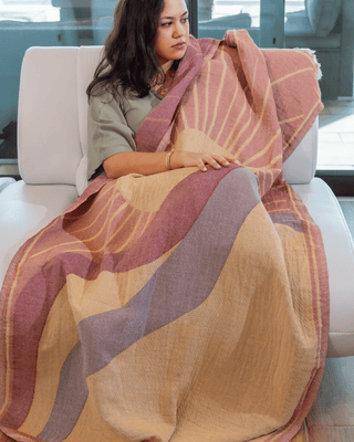 Organic Cotton Turkish Jacquard Towel - Terracotta Sun