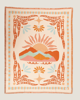 Aeraloom Jacquard Cotton Bamboo Throw Desert Horizon