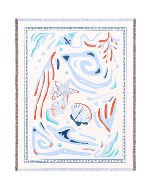 Aeraloom Jacquard Cotton Bamboo Throw Tide Play