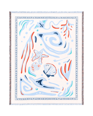 Aeraloom Jacquard Cotton Bamboo Throw Tide Play
