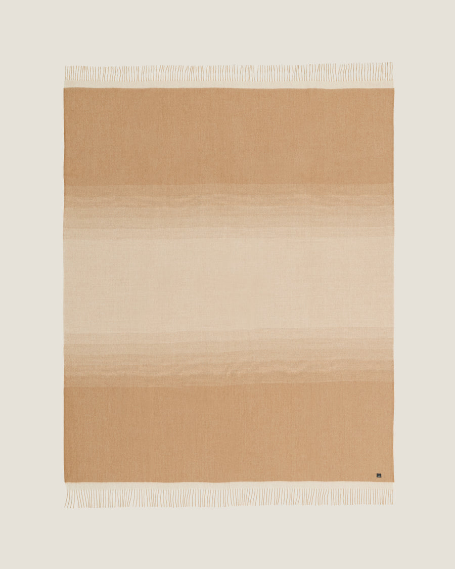 100% Baby Alpaca Wool Undyed Ombre Warm Dune blanket