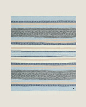 Alpaca Wool Throw Blue Stripes