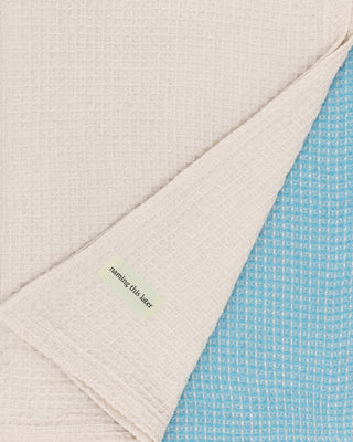 Organic Cotton Turkish Waffle Oversize Throw - Sea Mist