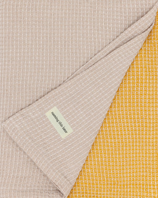 Organic Cotton Turkish Waffle Oversize Throw - Golden Dawn