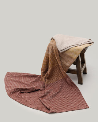 Organic Cotton Turkish Waffle Oversize Throw - Terracotta Sunset