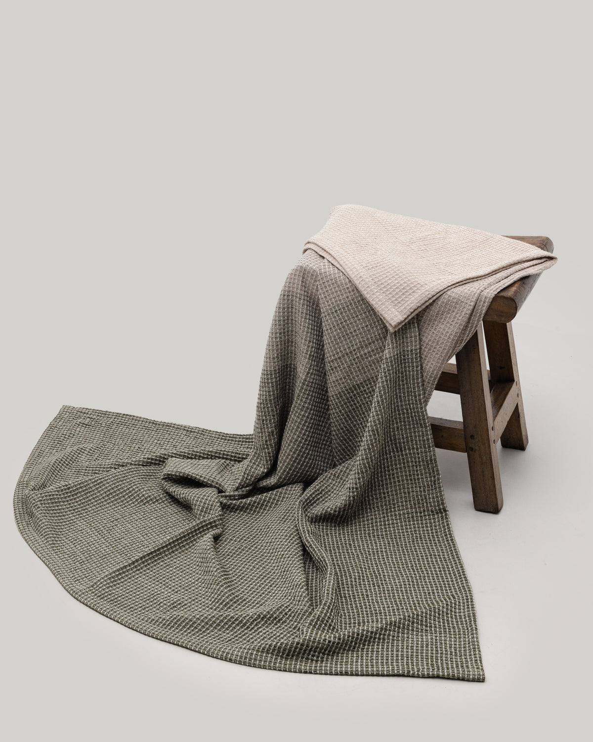 Organic Cotton Turkish Waffle Oversize Throw - Stone Dusk