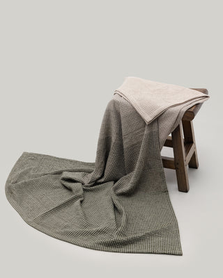 Organic Cotton Turkish Waffle Oversize Throw - Stone Dusk