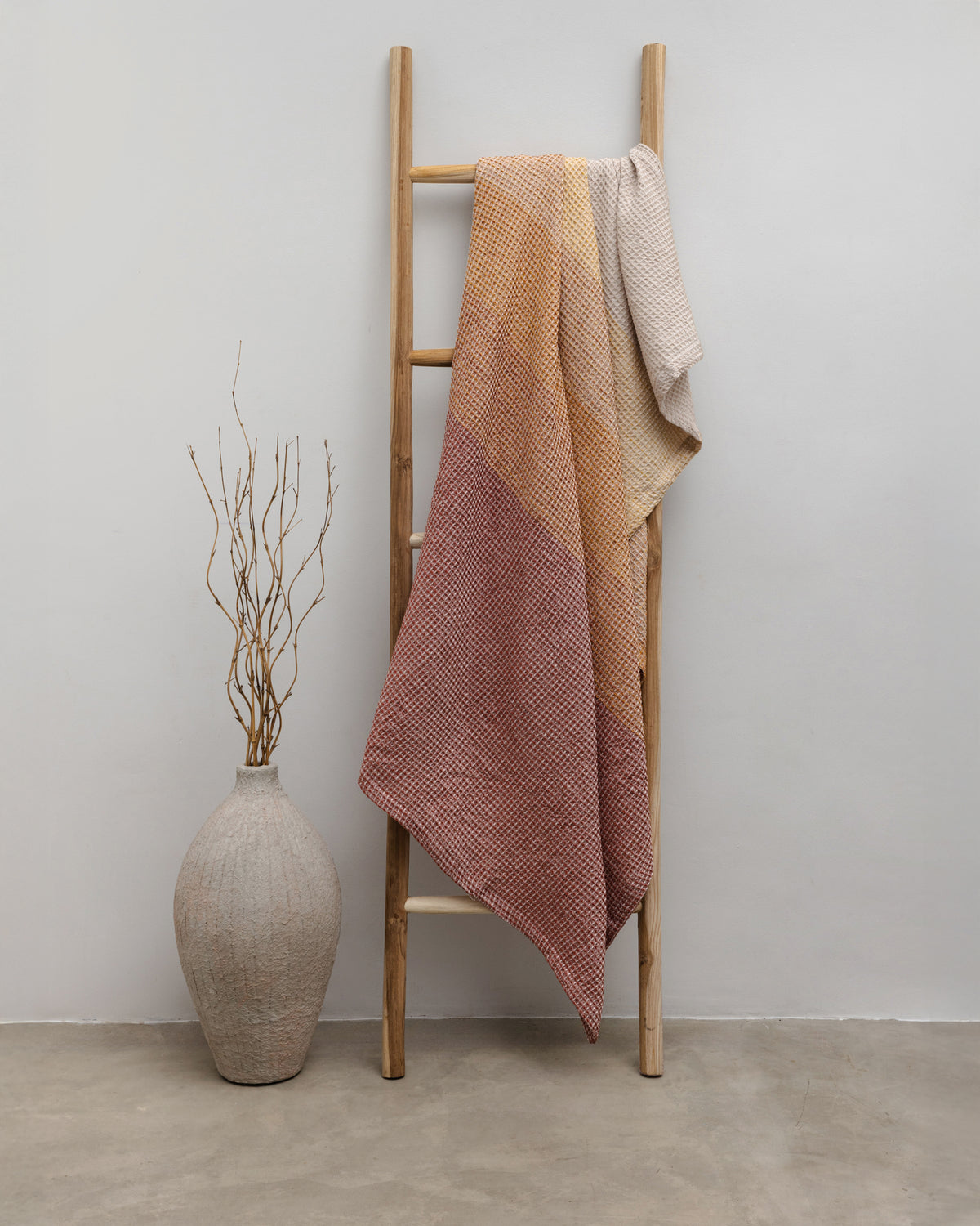 Organic Cotton Turkish Waffle Oversize Throw - Terracotta Sunset