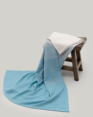 Organic Cotton Turkish Waffle Oversize Throw - Sea Mist