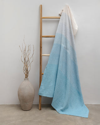 Organic Cotton Turkish Waffle Oversize Throw - Sea Mist