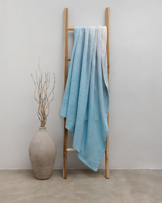 Organic Cotton Turkish Waffle Oversize Throw - Sea Mist