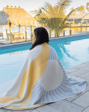 Organic Cotton Turkish Jacquard Towel - Golden Ray