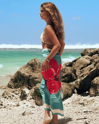 Hibiscus Aqua Sarong