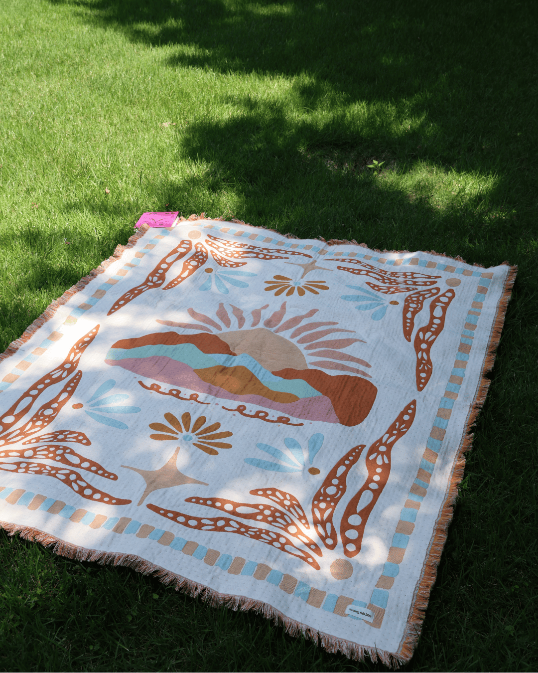 Aeraloom Jacquard Organic Cotton Bamboo Throw Desert Horizon