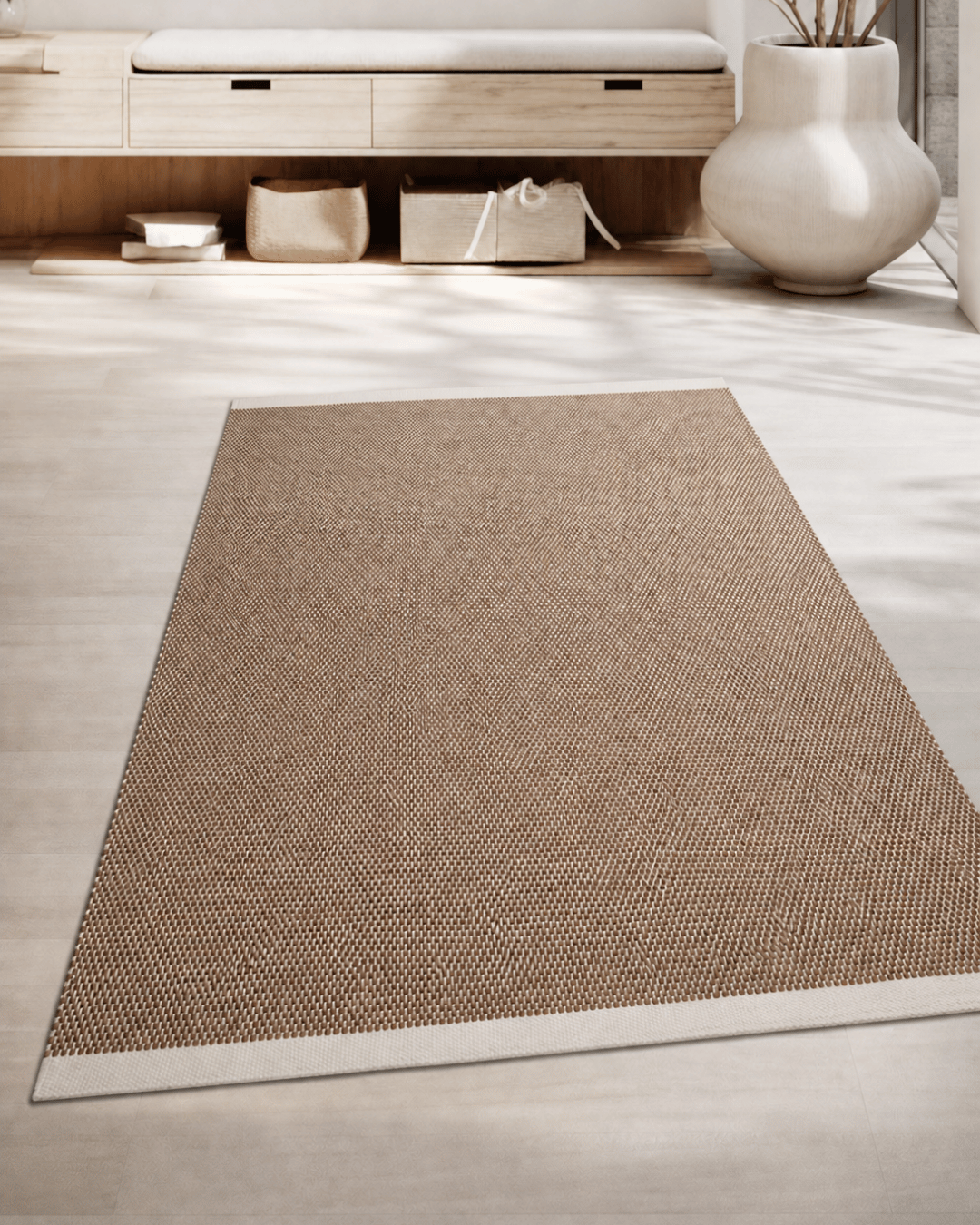 Dmitry Textured Wool Rug — Handwoven in India