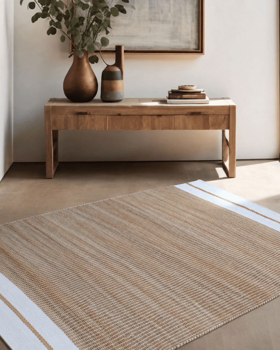 Shonto Grounded Rug — Handwoven Jute, Wool & Cotton Blend