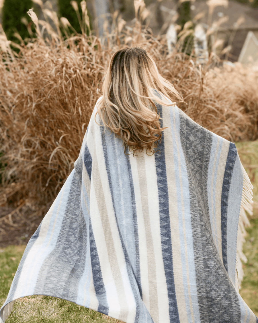 Alpaca Wool Throw Sky Slate