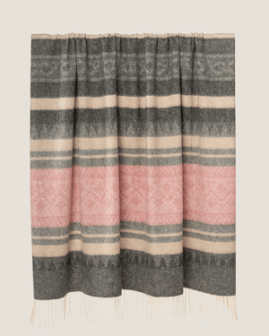 Alpaca Wool Throw Blush Charcoal