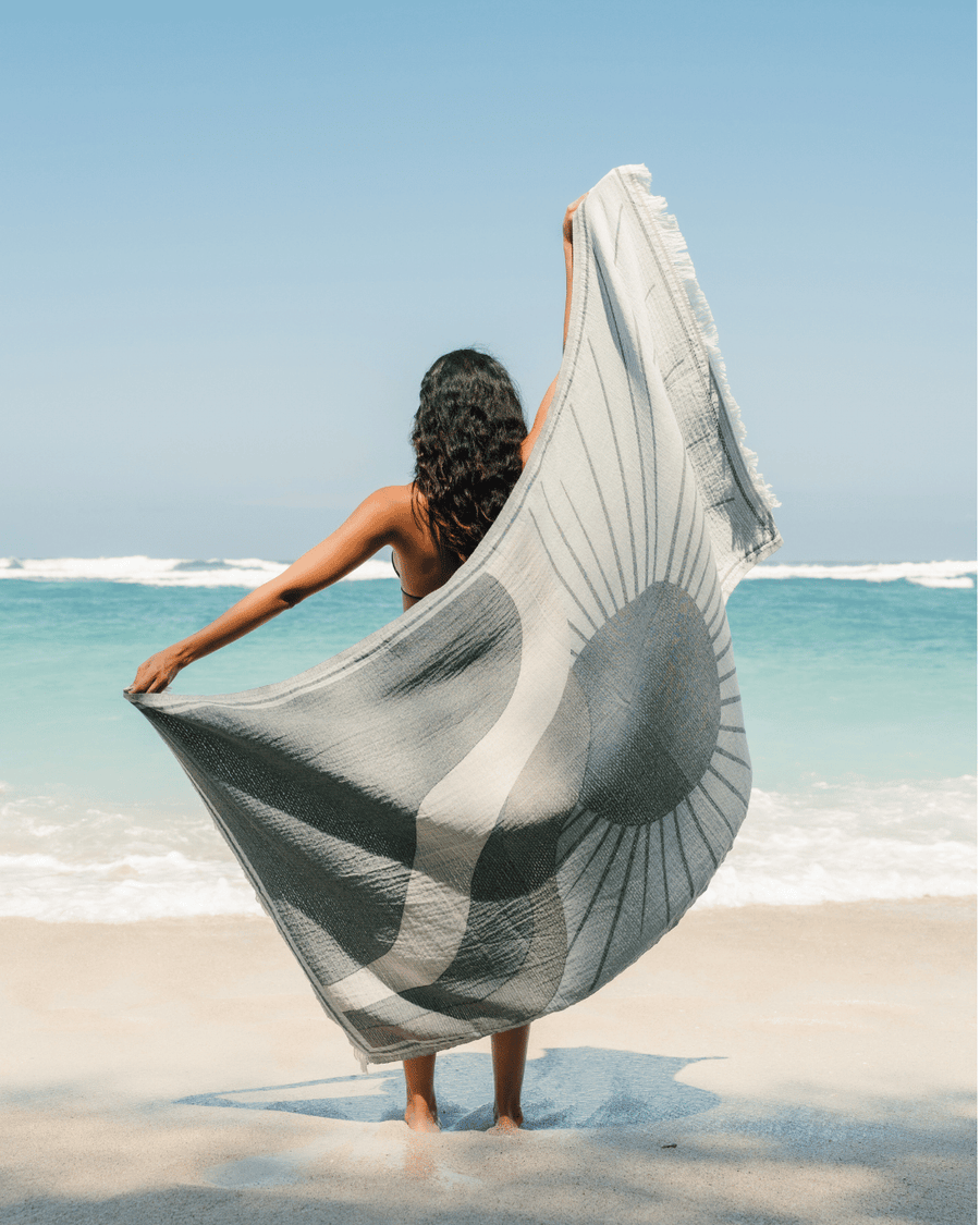 Organic Cotton Turkish Jacquard Towel - Coastal Sage