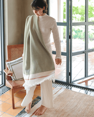 Airweave Herringbone Throw Sage Meadow