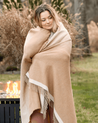 Alpaca Wool Brown & Beige blanket